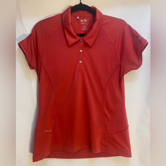 Adidas Woman’s Clima Cool Golf Shirt Red Size Medium - Picture 1 of 9